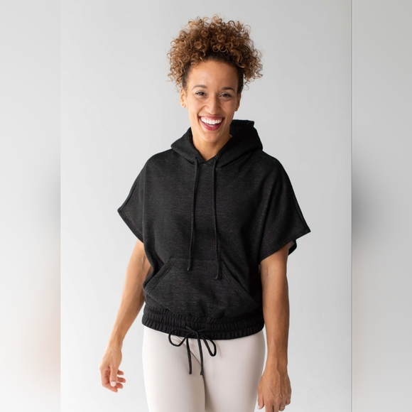 Savvi Tops Trendy Short Sleeve Black Hoodie Xl Poshmark